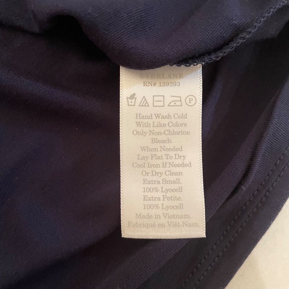Everlane Luxe Drape Muscle Tank Top Navy Blue XS - Picture 7 of 8